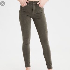 American Eagle Dark Green Super Stretch Jeggings